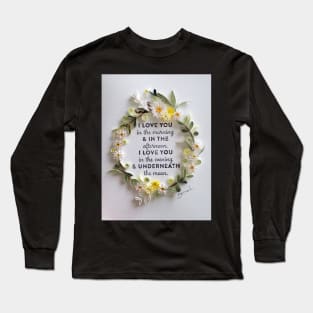 Printed Paper Quilling Art.Daisy flower wreath. Any Occasion. Anniversary. Birthday. Wedding. Mother&amp;#39;s day gift. Love card Long Sleeve T-Shirt